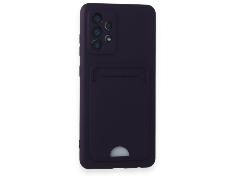 Newface Samsung Galaxy A52 Kılıf Kelvin Kartvizitli Silikon - Derin Mor