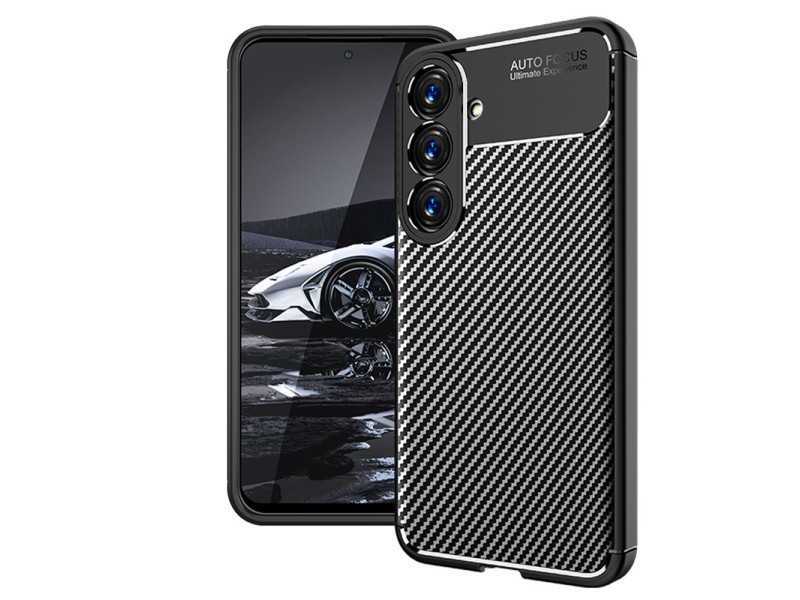 Newface Samsung Galaxy S23 FE Kılıf Focus Karbon Silikon - Siyah