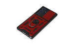 Newface Samsung Galaxy S23 Ultra Kılıf Pars Lens Yüzüklü Silikon - Kırmızı