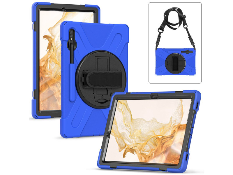 Newface Samsung Galaxy T737 Tab S7 FE 12.4 Kılıf Amazing Tablet Kapak - Mavi