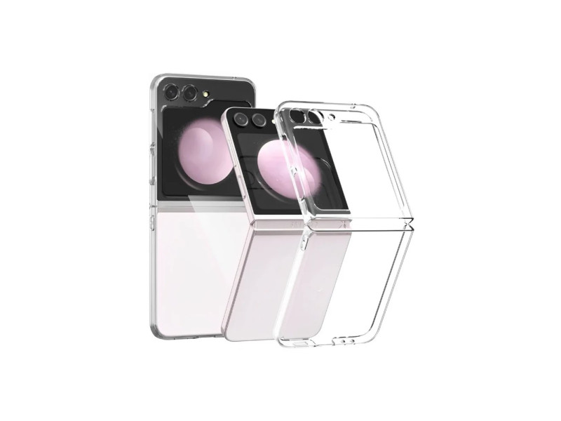 Newface Samsung Galaxy Z Flip 5 Kılıf Fold TPU Silikon - Şeffaf
