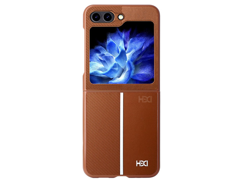 HDD Samsung Galaxy Z Flip 5 Kılıf HBC-155 Lizbon Kapak - Kahverengi