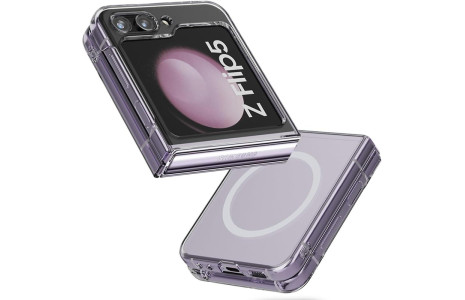Newface Samsung Galaxy Z Flip 5 Kılıf Magneticsafe Şeffaf Silikon - Şeffaf