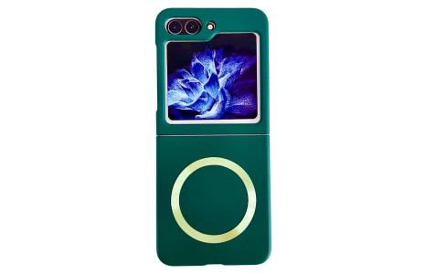 Newface Samsung Galaxy Z Flip 5 Kılıf Mata Fold Kapak - Koyu Yeşil