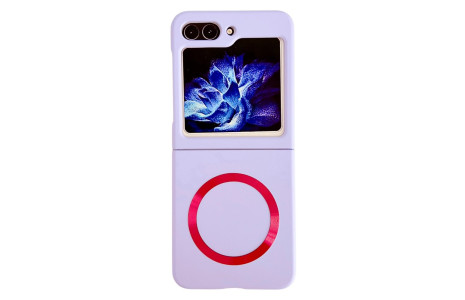 Newface Samsung Galaxy Z Flip 5 Kılıf Mata Fold Kapak - Lila