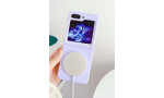 Newface Samsung Galaxy Z Flip 5 Kılıf Mata Fold Kapak - Lila