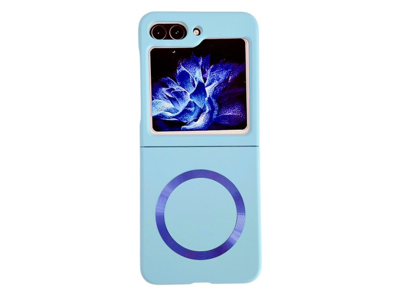 Newface Samsung Galaxy Z Flip 5 Kılıf Mata Fold Kapak - Sierra Blue