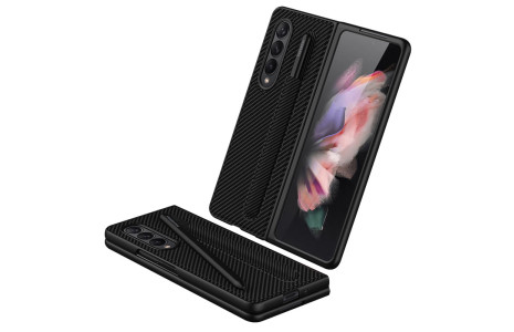 Newface Samsung Galaxy Z Fold 3 Kılıf Fold Kapak - Karbon