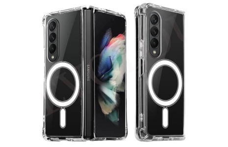 Newface Samsung Galaxy Z Fold 4 Kılıf Magneticsafe Şeffaf Silikon - Şeffaf
