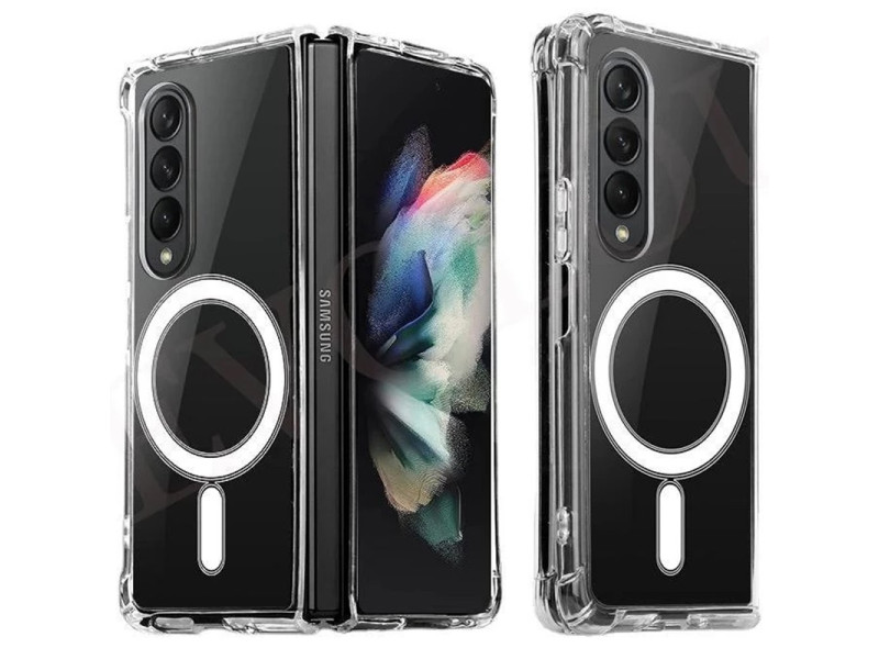 Newface Samsung Galaxy Z Fold 4 Kılıf Magneticsafe Şeffaf Silikon - Şeffaf