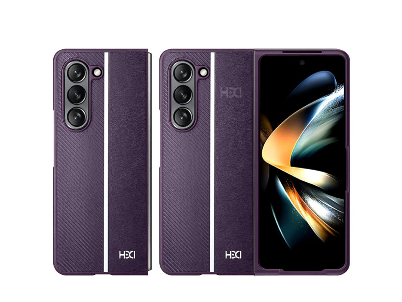 HDD Samsung Galaxy Z Fold 5 Kılıf HBC-155 Lizbon Kapak - Derin Mor