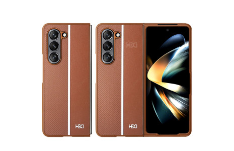 HDD Samsung Galaxy Z Fold 5 Kılıf HBC-155 Lizbon Kapak - Kahverengi