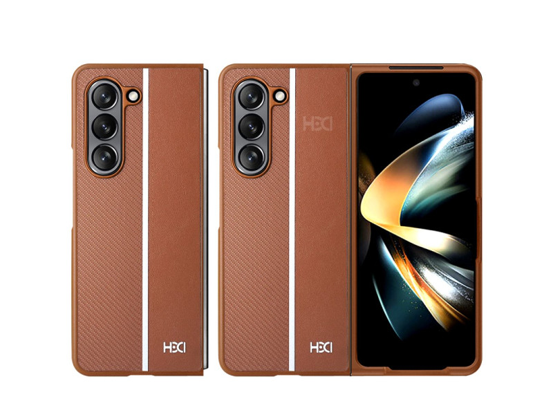 HDD Samsung Galaxy Z Fold 5 Kılıf HBC-155 Lizbon Kapak - Kahverengi