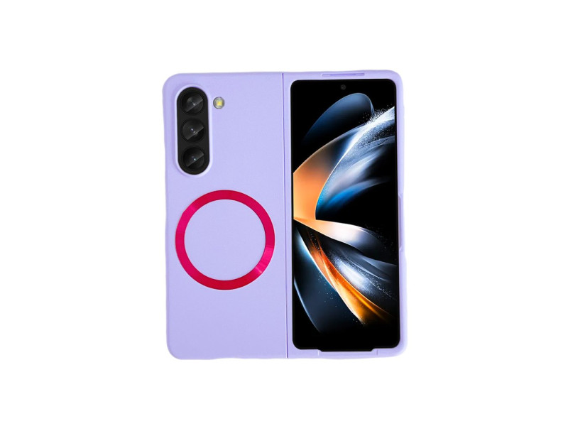 Newface Samsung Galaxy Z Fold 5 Kılıf Mata Fold Kapak - Lila