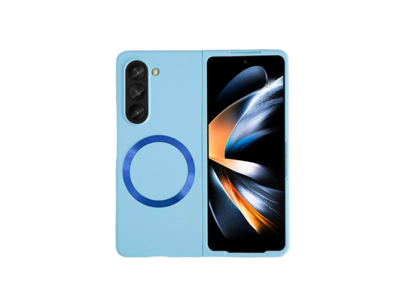 Newface Samsung Galaxy Z Fold 5 Kılıf Mata Fold Kapak - Sierra Blue