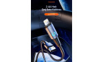 Newface Toocki TQ-X02 1M 2.4A Hasırlı Usb to Lightning Hızlı Şarj Kablosu - Mavi