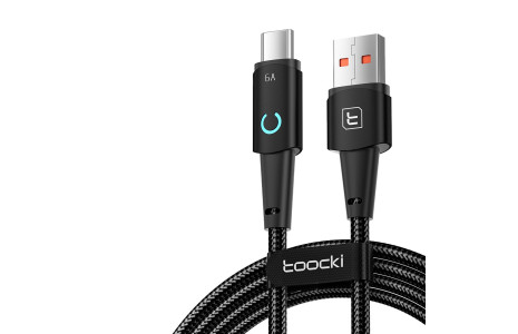 Newface Toocki TQ-X02F 1M 66W Hasırlı Usb to Type-C PD Hızlı Şarj Kablosu - Siyah