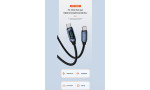 Newface Toocki TQ-X03 2M 100W Hasırlı Type-C to Type-C PD Hızlı Şarj Kablosu - Mavi