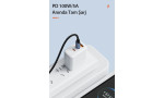 Newface Toocki TQ-X03 2M 100W Hasırlı Type-C to Type-C PD Hızlı Şarj Kablosu - Siyah