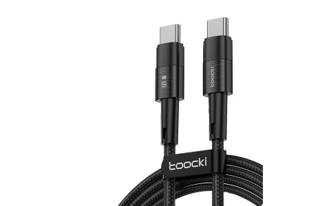 Newface Toocki TQ-X08 2M 100W Hasırlı Type-C to Type-C PD Hızlı Şarj Kablosu - Siyah