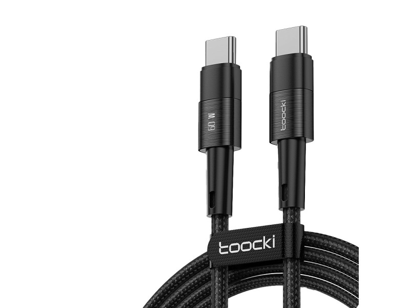Newface Toocki TQ-X08 2M 100W Hasırlı Type-C to Type-C PD Hızlı Şarj Kablosu - Siyah