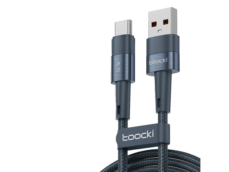 Newface Toocki TQ-X08F 1M 66W Hasırlı Usb to Type-C PD Hızlı Şarj Kablosu - Mavi