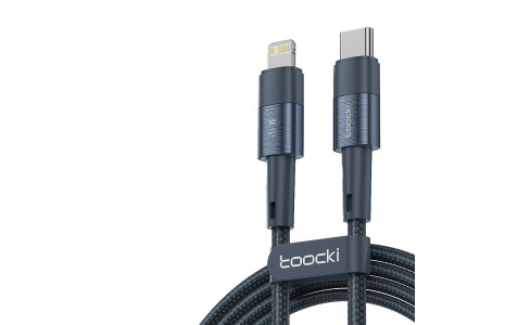 Newface Toocki TQ-X08FL 1M 20W Hasırlı Type-C to Lightning PD Hızlı Şarj Kablosu - Mavi