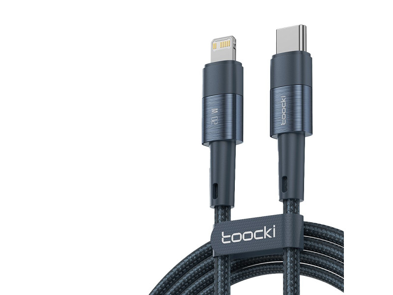 Newface Toocki TQ-X08FL 1M 20W Hasırlı Type-C to Lightning PD Hızlı Şarj Kablosu - Mavi