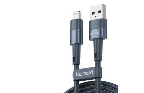 Newface Toocki TQ-X08L 1M 2.4A Hasırlı Usb to Lightning PD Hızlı Şarj Kablosu - Mavi