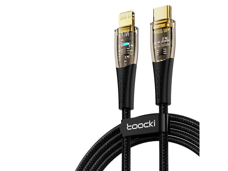 Newface Toocki TQ-X09 1M 20W Hasırlı Type-C to Lightning PD Hızlı Şarj Kablosu - Siyah