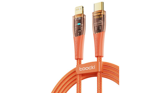 Newface Toocki TQ-X09 1M 20W Hasırlı Type-C to Lightning PD Hızlı Şarj Kablosu - Turuncu