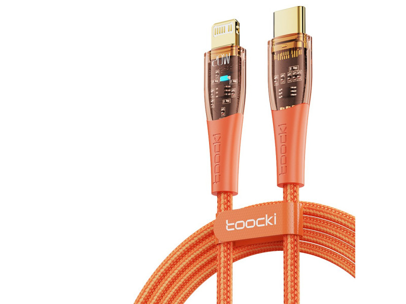 Newface Toocki TQ-X09 1M 20W Hasırlı Type-C to Lightning PD Hızlı Şarj Kablosu - Turuncu