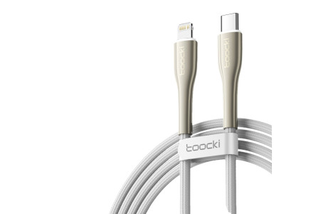 Newface Toocki TQ-X10 1M 20W Hasırlı Type-C to Lightning PD Hızlı Şarj Kablosu - Beyaz