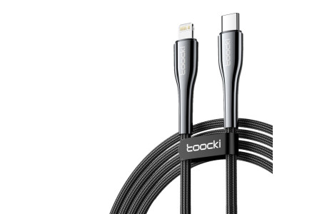 Newface Toocki TQ-X10 1M 20W Hasırlı Type-C to Lightning PD Hızlı Şarj Kablosu - Siyah