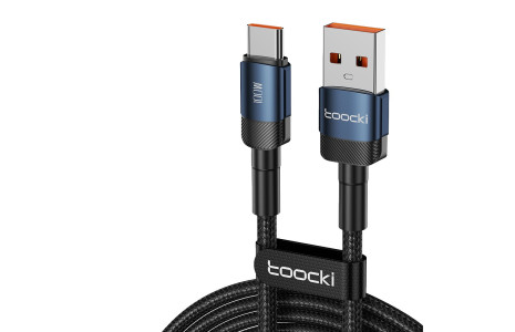 Newface Toocki TQ-X12 1M 100W Hasırlı Usb to Type-C PD Hızlı Şarj Kablosu - Mavi
