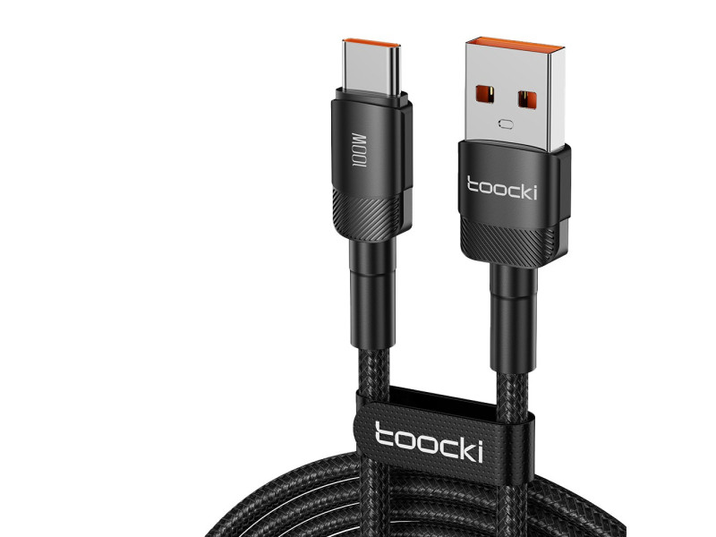 Newface Toocki TQ-X12 1M 100W Hasırlı Usb to Type-C PD Hızlı Şarj Kablosu - Siyah