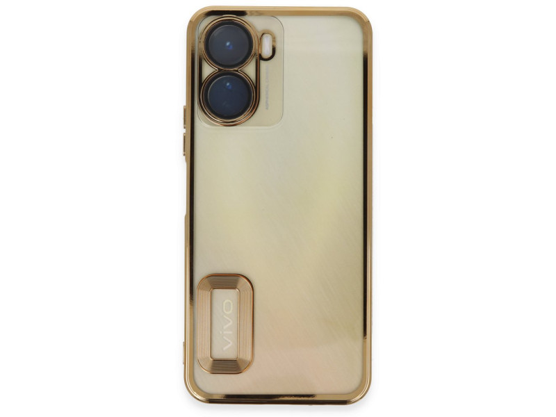 Newface Vivo Y16 Kılıf Slot Silikon - Gold