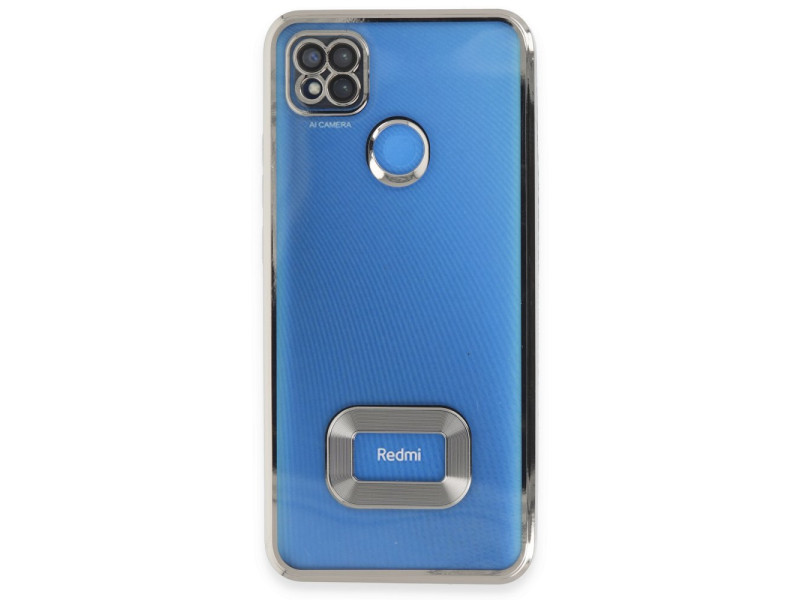Newface Xiaomi Redmi 9C Kılıf Slot Silikon - Gümüş