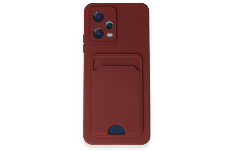 Newface Xiaomi Redmi Note 12 5G Kılıf Kelvin Kartvizitli Silikon - Bordo