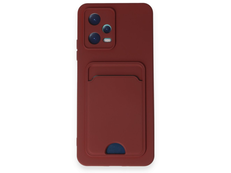 Newface Xiaomi Redmi Note 12 5G Kılıf Kelvin Kartvizitli Silikon - Bordo