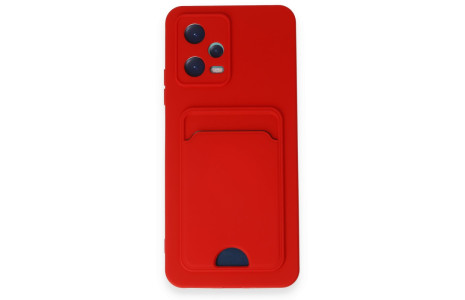 Newface Xiaomi Redmi Note 12 5G Kılıf Kelvin Kartvizitli Silikon - Kırmızı