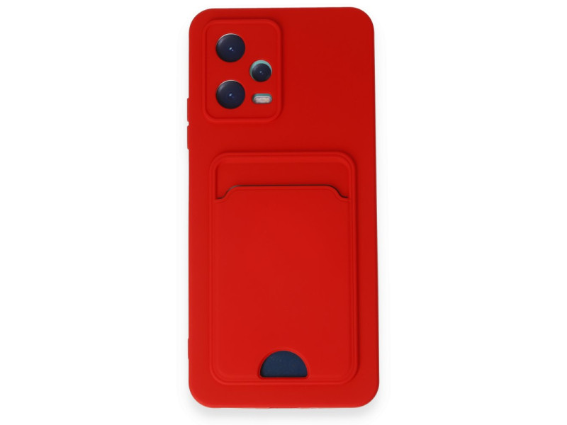 Newface Xiaomi Redmi Note 12 5G Kılıf Kelvin Kartvizitli Silikon - Kırmızı