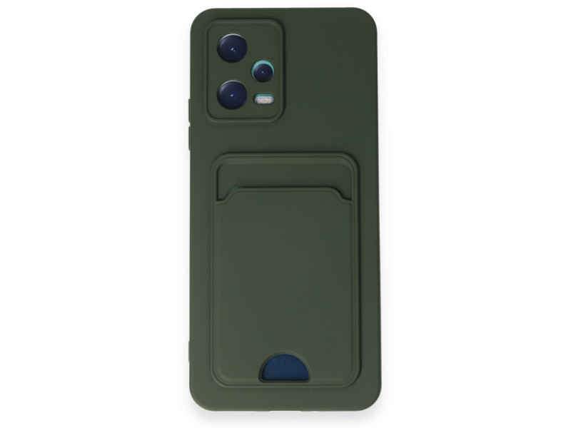 Newface Xiaomi Redmi Note 12 5G Kılıf Kelvin Kartvizitli Silikon - Koyu Yeşil
