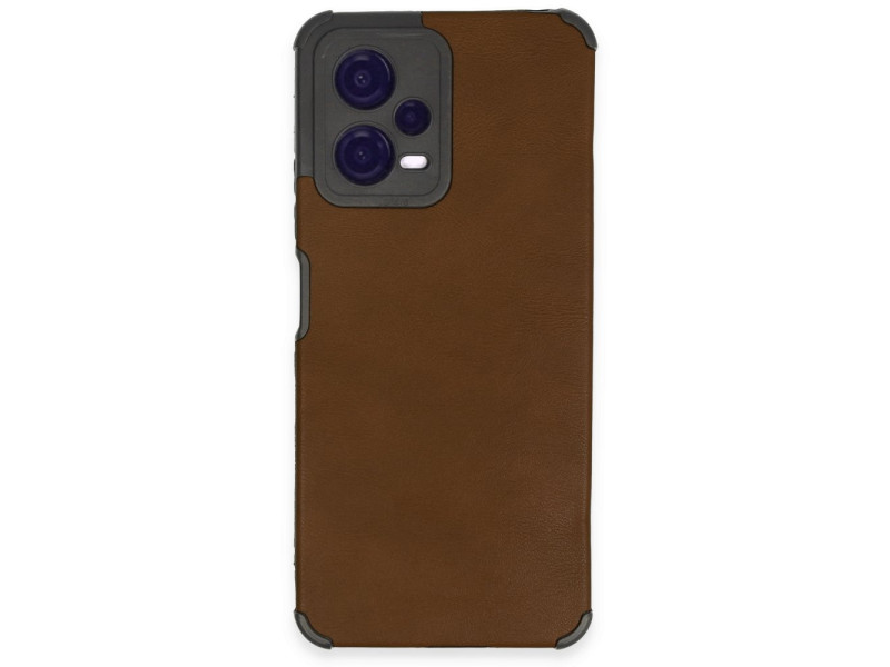 Newface Xiaomi Redmi Note 12 5G Kılıf Loop Deri Silikon - Kahverengi