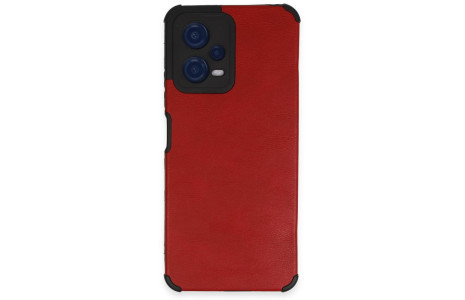 Newface Xiaomi Redmi Note 12 5G Kılıf Loop Deri Silikon - Kırmızı