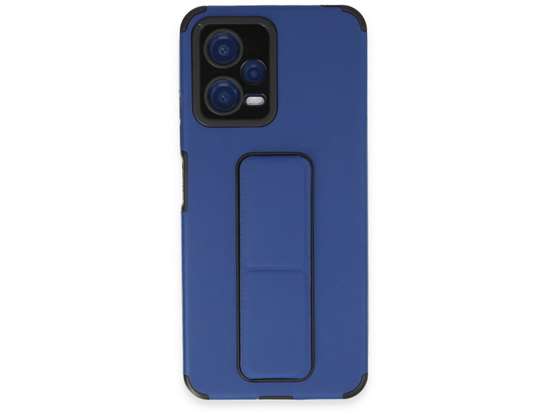 Newface Xiaomi Redmi Note 12 5G Kılıf Mega Standlı Silikon - Mavi