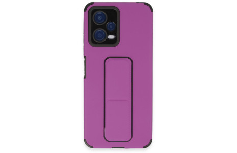 Newface Xiaomi Redmi Note 12 5G Kılıf Mega Standlı Silikon - Mor