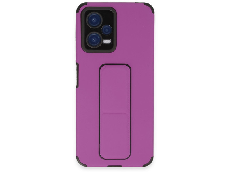 Newface Xiaomi Redmi Note 12 5G Kılıf Mega Standlı Silikon - Mor