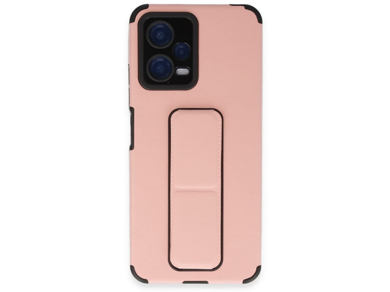 Newface Xiaomi Redmi Note 12 5G Kılıf Mega Standlı Silikon - Pudra