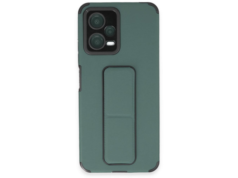 Newface Xiaomi Redmi Note 12 5G Kılıf Mega Standlı Silikon - Yeşil
